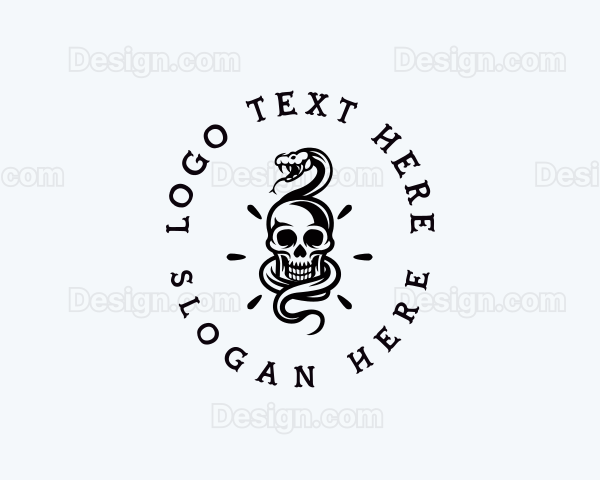 Skull Snake Dead Logo