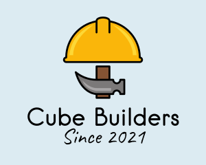 Construction Hat Hammer logo design