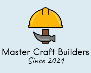 Construction Hat Hammer logo design