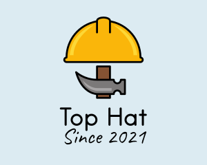 Construction Hat Hammer logo design