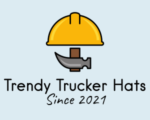 Construction Hat Hammer logo design