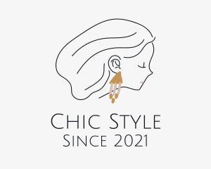 Woman Stylist Earring  logo design