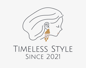 Woman Stylist Earring  logo design