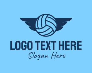 Blue Volleyball Wings  logo