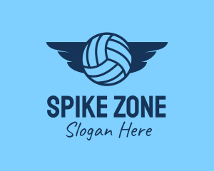 Blue Volleyball Wings  logo