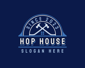 Roof House Construction logo design