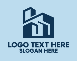 Blue Geometric Building  logo