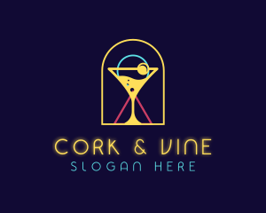 Neon Cocktail Club logo design