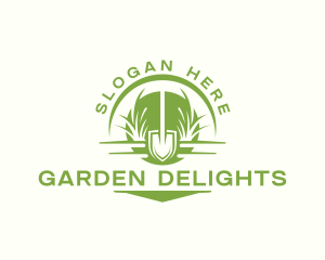 Landscaping Shovel Gardening logo design