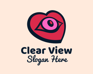 Romantic Heart Eye logo design