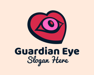 Romantic Heart Eye logo design