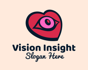 Romantic Heart Eye logo design