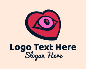 Romantic - Romantic Heart Eye logo design