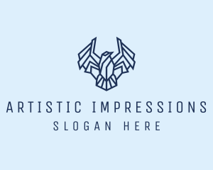 Geometric Wing Bird logo design