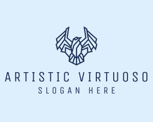 Geometric Wing Bird logo design