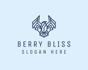 Geometric Wing Bird logo design