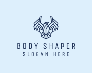 Geometric Wing Bird logo design