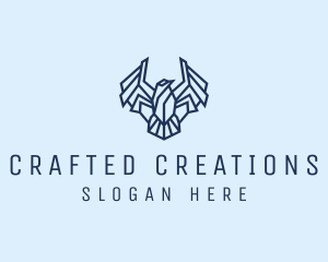 Geometric Wing Bird logo design