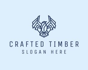 Geometric Wing Bird logo design