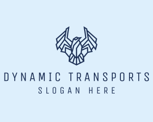 Geometric Wing Bird logo design