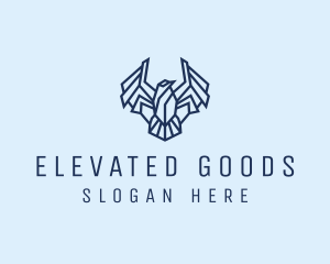 Geometric Wing Bird logo design