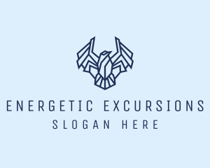 Geometric Wing Bird logo design