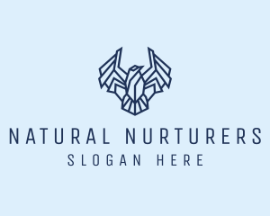 Geometric Wing Bird logo design