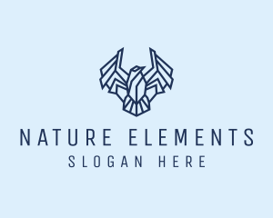 Geometric Wing Bird logo design