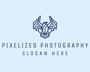 Geometric Wing Bird logo design