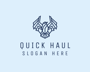 Geometric Wing Bird logo design