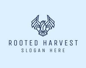 Geometric Wing Bird logo design