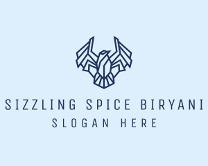 Geometric Wing Bird logo design