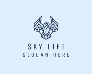 Geometric Wing Bird logo design