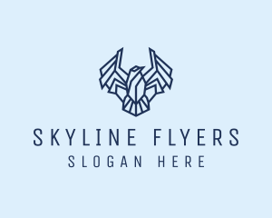 Geometric Wing Bird logo design