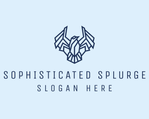 Geometric Wing Bird logo design