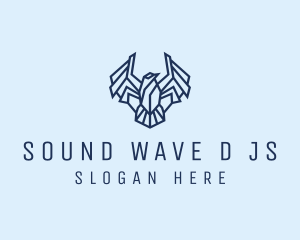 Geometric Wing Bird logo design