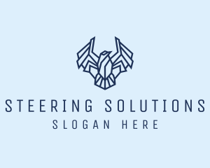 Geometric Wing Bird logo design