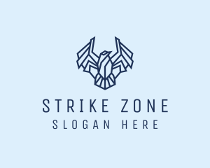 Geometric Wing Bird logo design