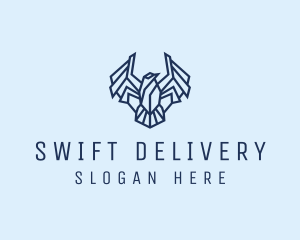 Geometric Wing Bird logo design