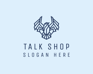 Geometric Wing Bird logo design