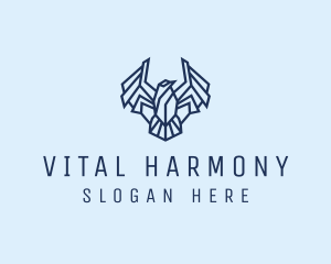 Geometric Wing Bird logo design