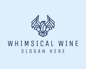 Geometric Wing Bird logo design