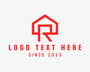 Real Estate - Red House Letter R logo design