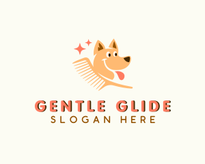 Grooming Dog Comb logo design