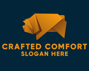 Pig Origami Craft logo design