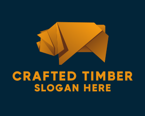 Pig Origami Craft logo design