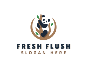 Cute Panda Branch logo design