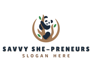 Cute Panda Branch logo design