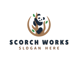 Cute Panda Branch logo design