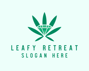 Marijuana Leaf Jewel logo design